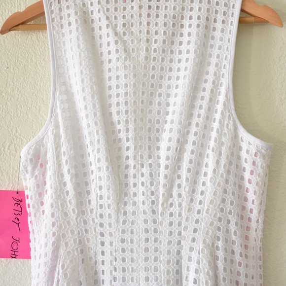 Betsey Johnson Sleeveless Front Zip Eyelet Mini Dress - Picture 12 of 15